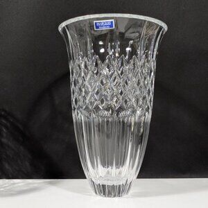 Marquis By Waterford Shelton 10" Clear Crystal Cut Vase Germany Elegance